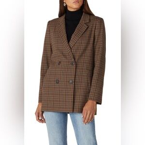 Madewell Brown Plaid Caldwell Blazer